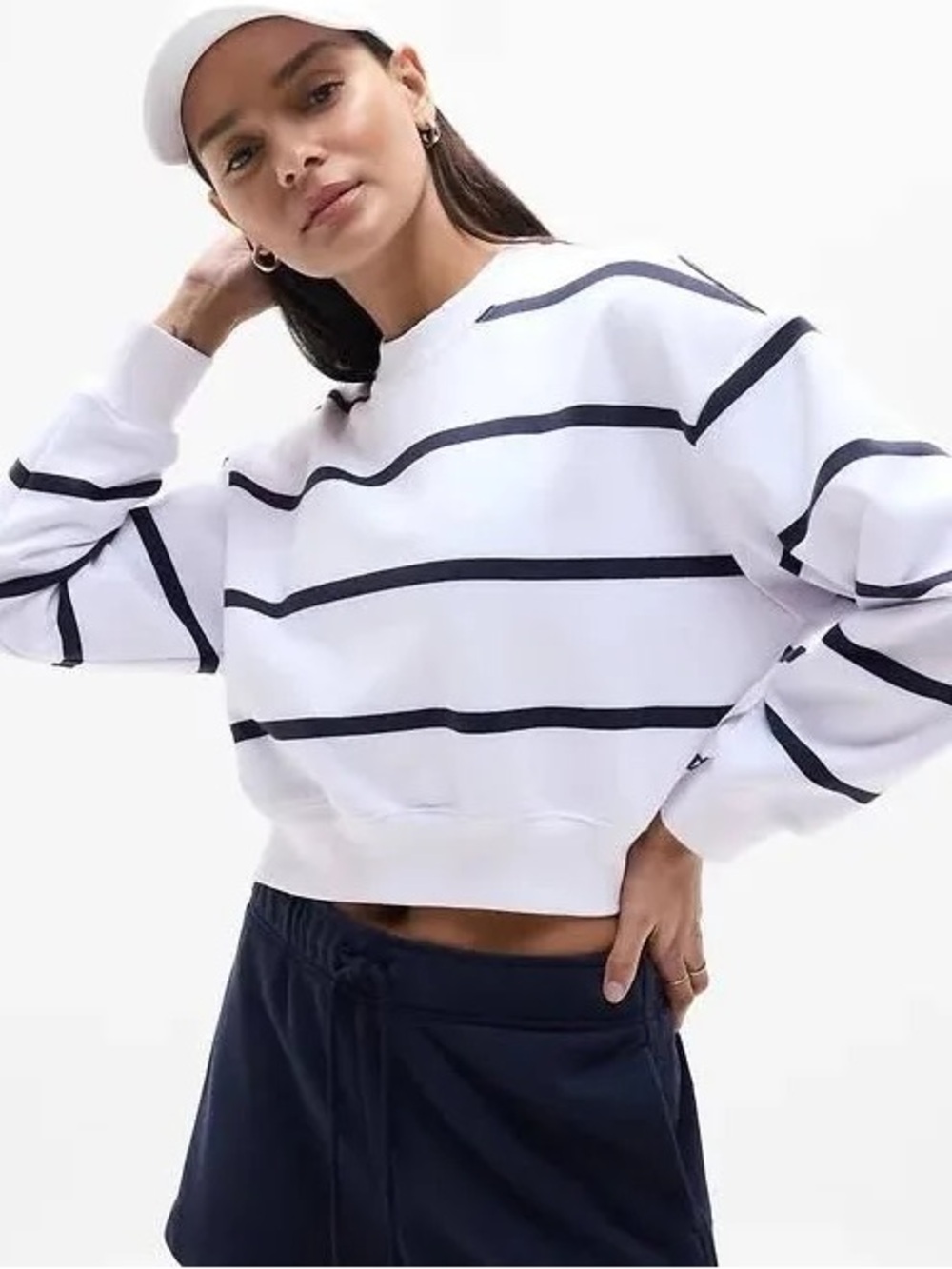 ATHLETA NWT Terry Crop Crew Sweatshirt- Size M